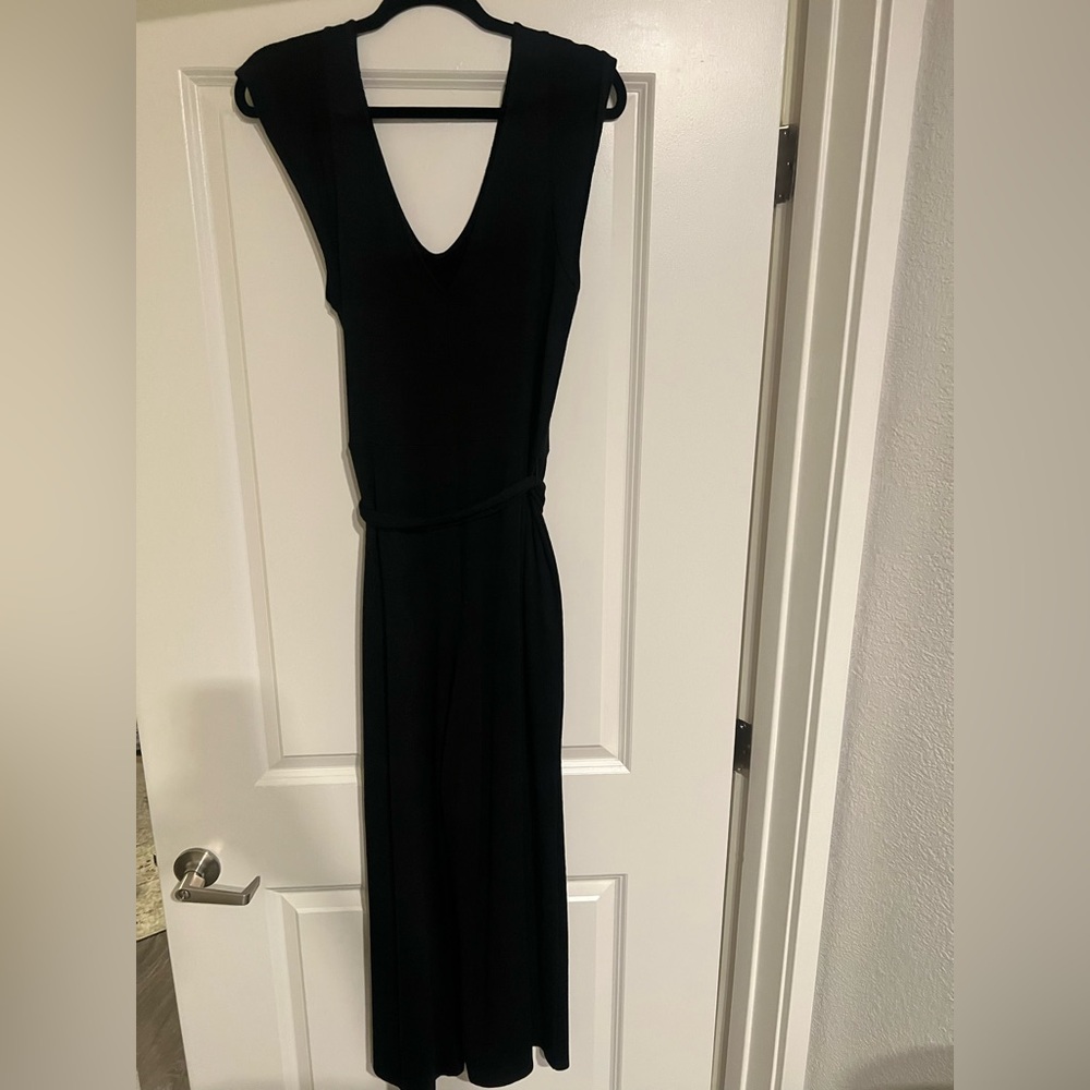 GAP Black Tie Front Jumpsuit V-Neck